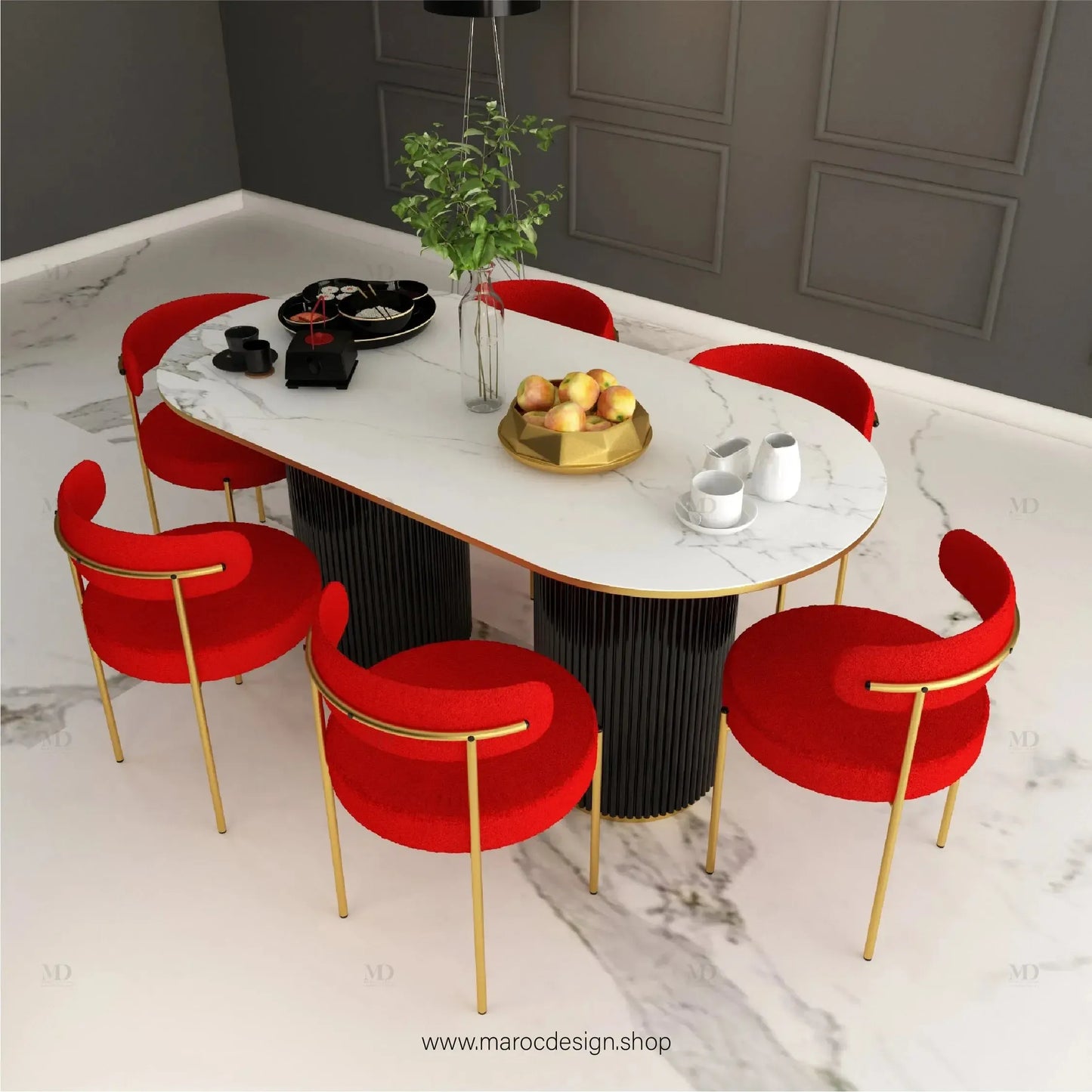 Table à Manger CARTIER 6 Places / Élégance Moderne / Collection PRESTIGIA-Table à Manger-Maroc Design-Maroc Design