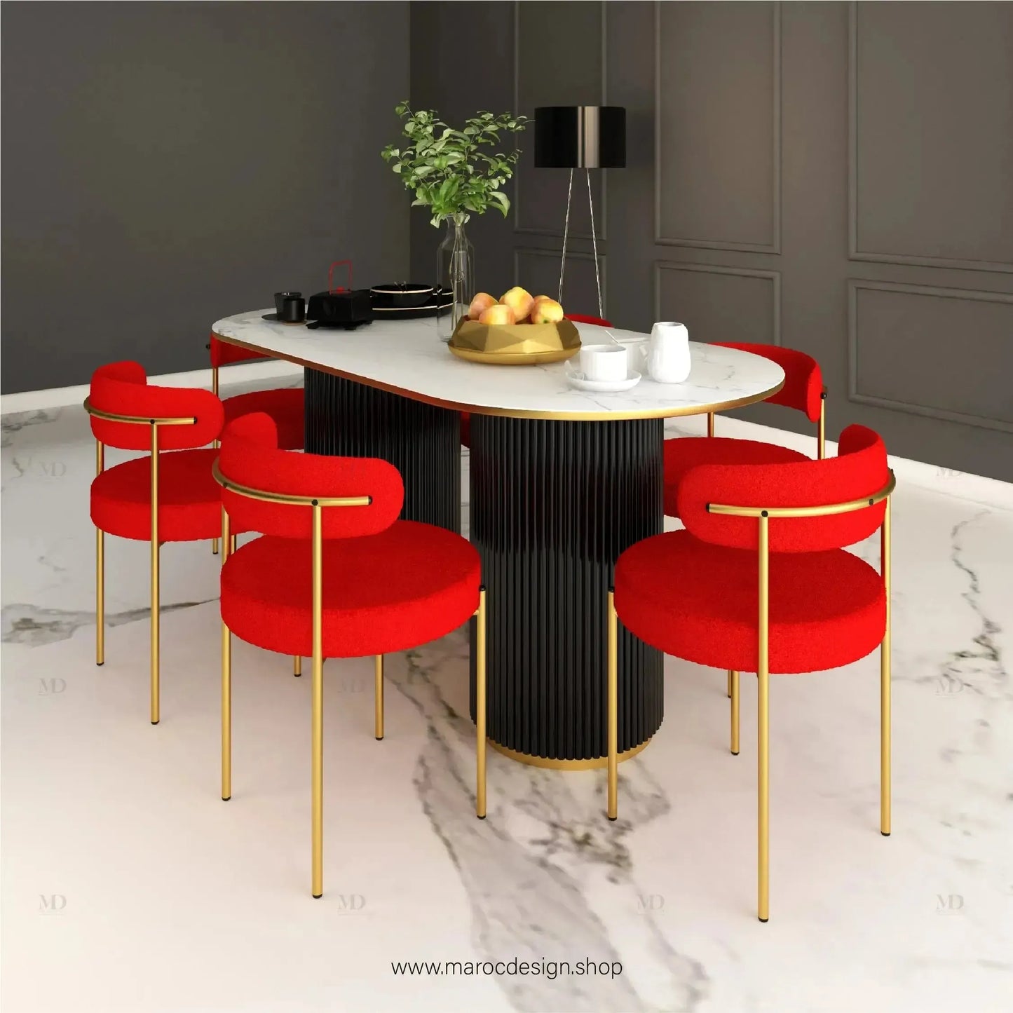 Table à Manger CARTIER 6 Places / Élégance Moderne / Collection PRESTIGIA-Table à Manger-Maroc Design-Maroc Design