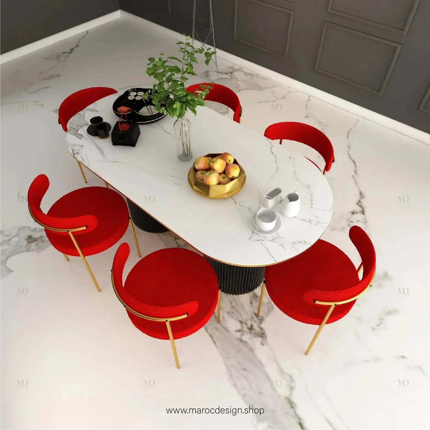 Table à Manger CARTIER 6 Places / Élégance Moderne / Collection PRESTIGIA-Table à Manger-Maroc Design-Maroc Design