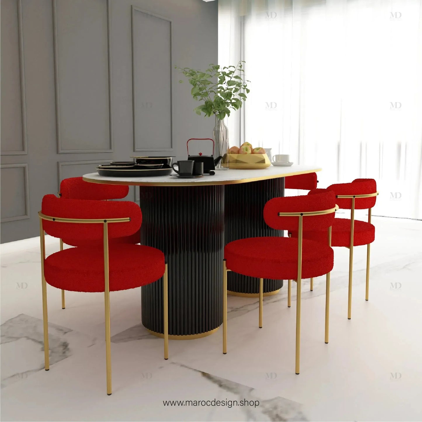 Table à Manger CARTIER 6 Places / Élégance Moderne / Collection PRESTIGIA-Table à Manger-Maroc Design-Maroc Design
