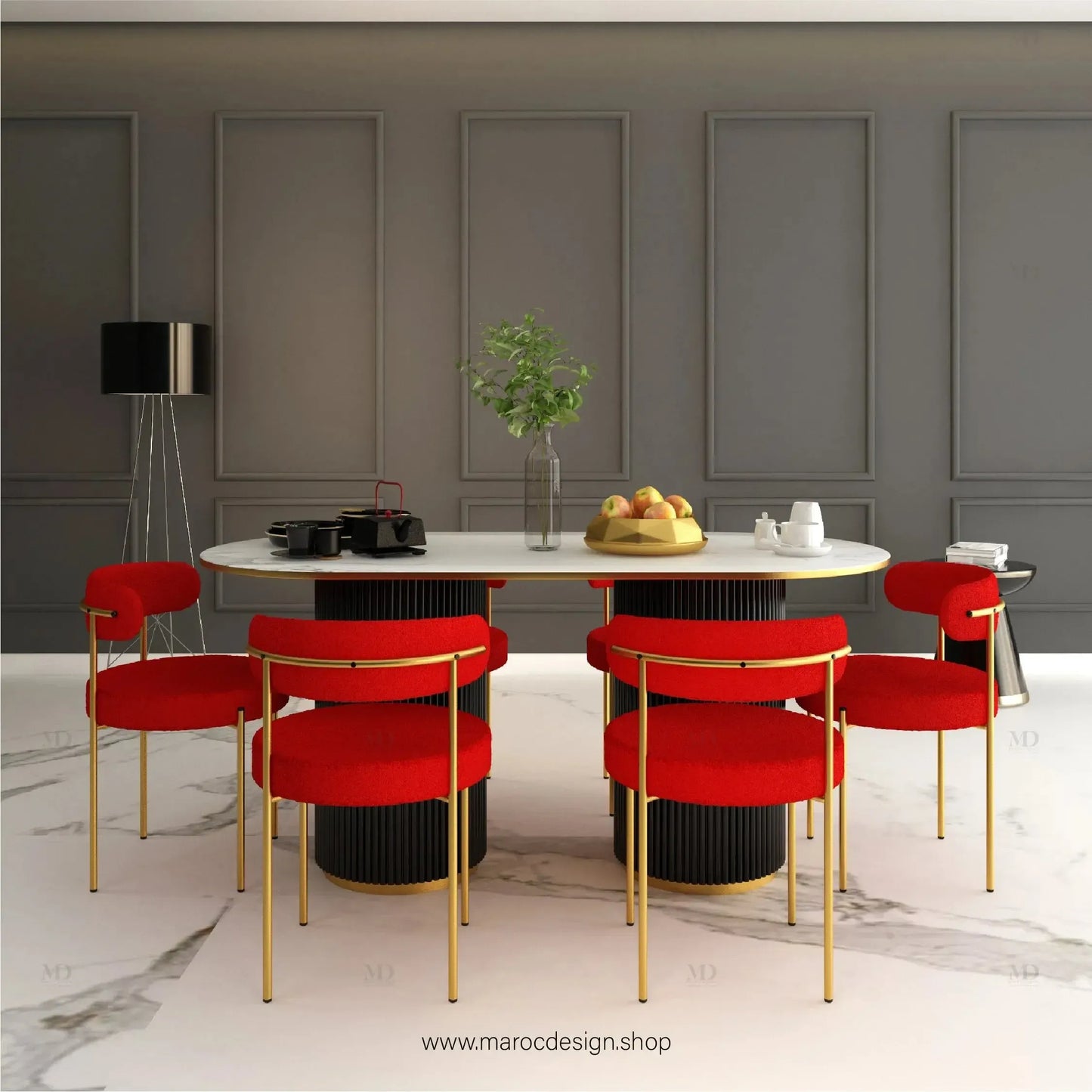 Table à Manger CARTIER 6 Places / Élégance Moderne / Collection PRESTIGIA-Table à Manger-Maroc Design-Maroc Design