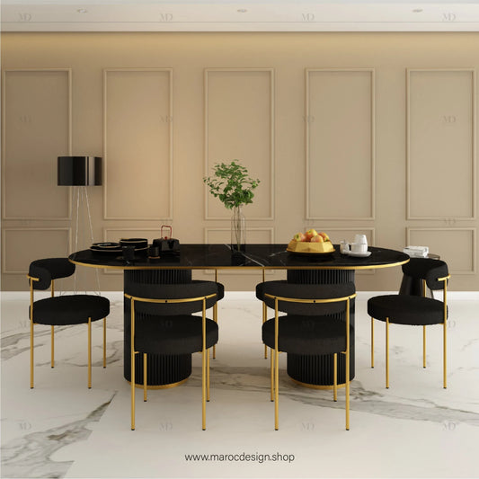 Table à Manger DIABLO 6 Places / Élégance Moderne / Collection PRESTIGIA-Table à Manger-Maroc Design-Maroc Design