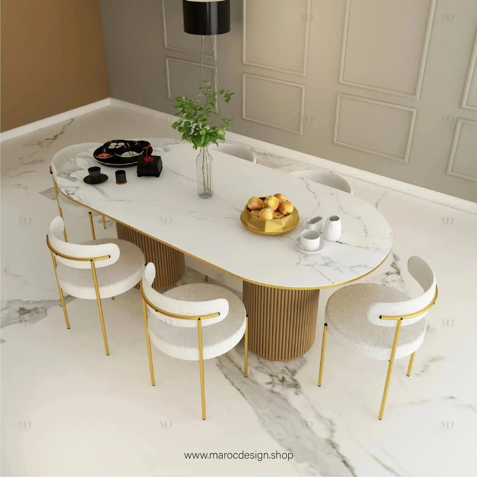 Table à Manger ESTEL 6 Places / Élégance Moderne / Collection PRESTIGIA-Table à Manger-Maroc Design-Maroc Design