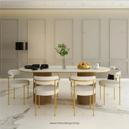 Table à Manger ESTEL 6 Places / Élégance Moderne / Collection PRESTIGIA-Table à Manger-Maroc Design-Maroc Design