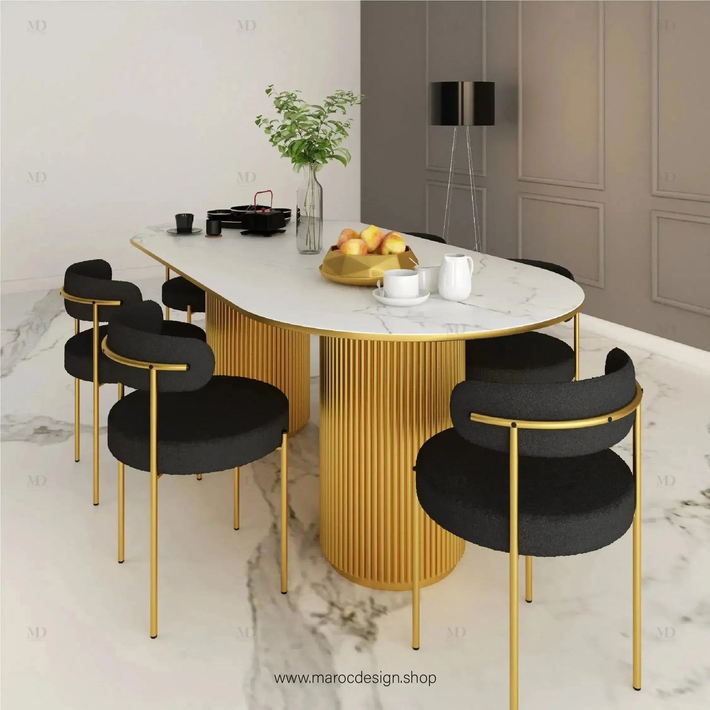 Table à Manger LOUIS 6 Places / Élégance Moderne / Collection PRESTIGIA-Table à Manger-Maroc Design-Maroc Design