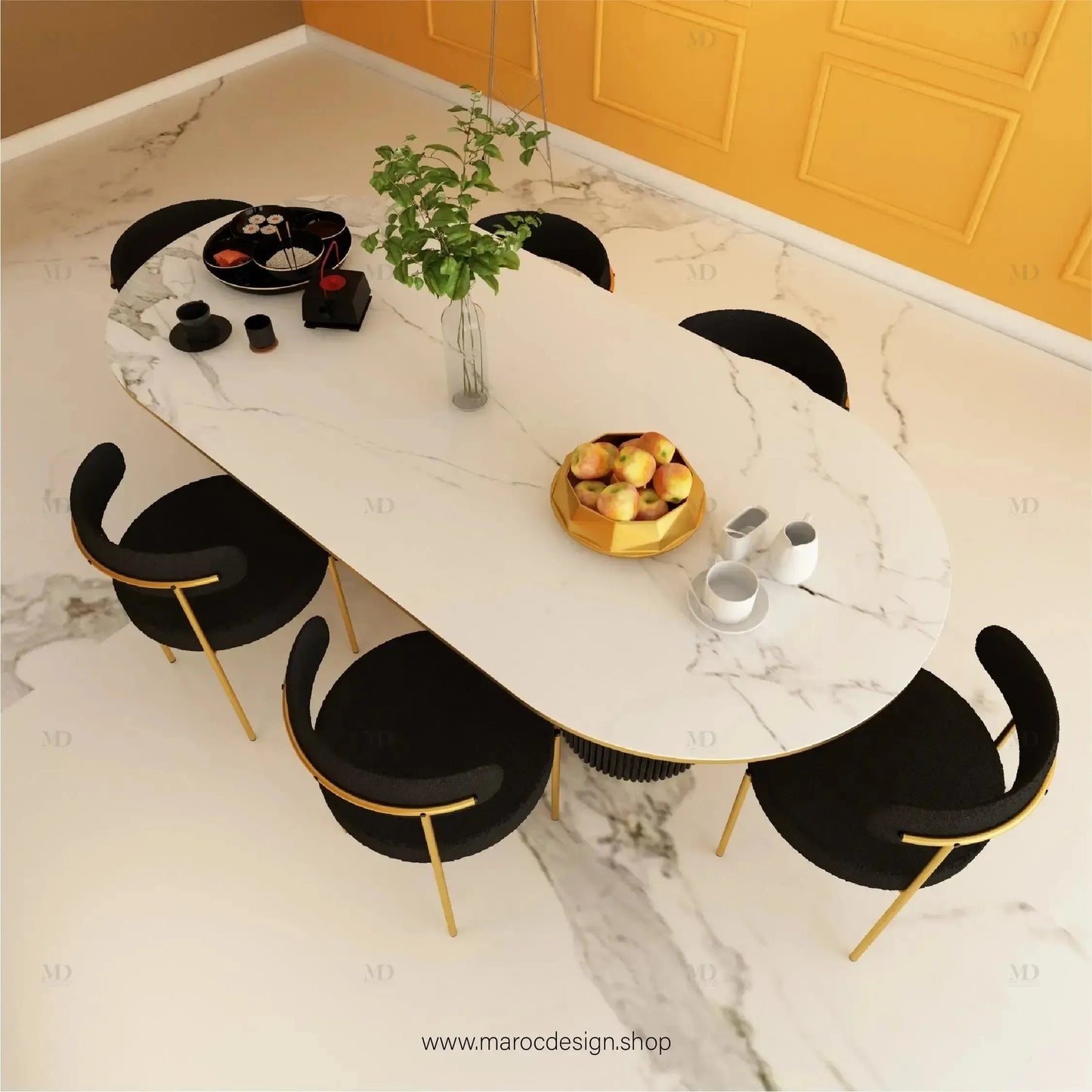 Table à Manger LV 6 Places / Élégance Moderne / Collection PRESTIGIA-Table à Manger-Maroc Design-Maroc Design