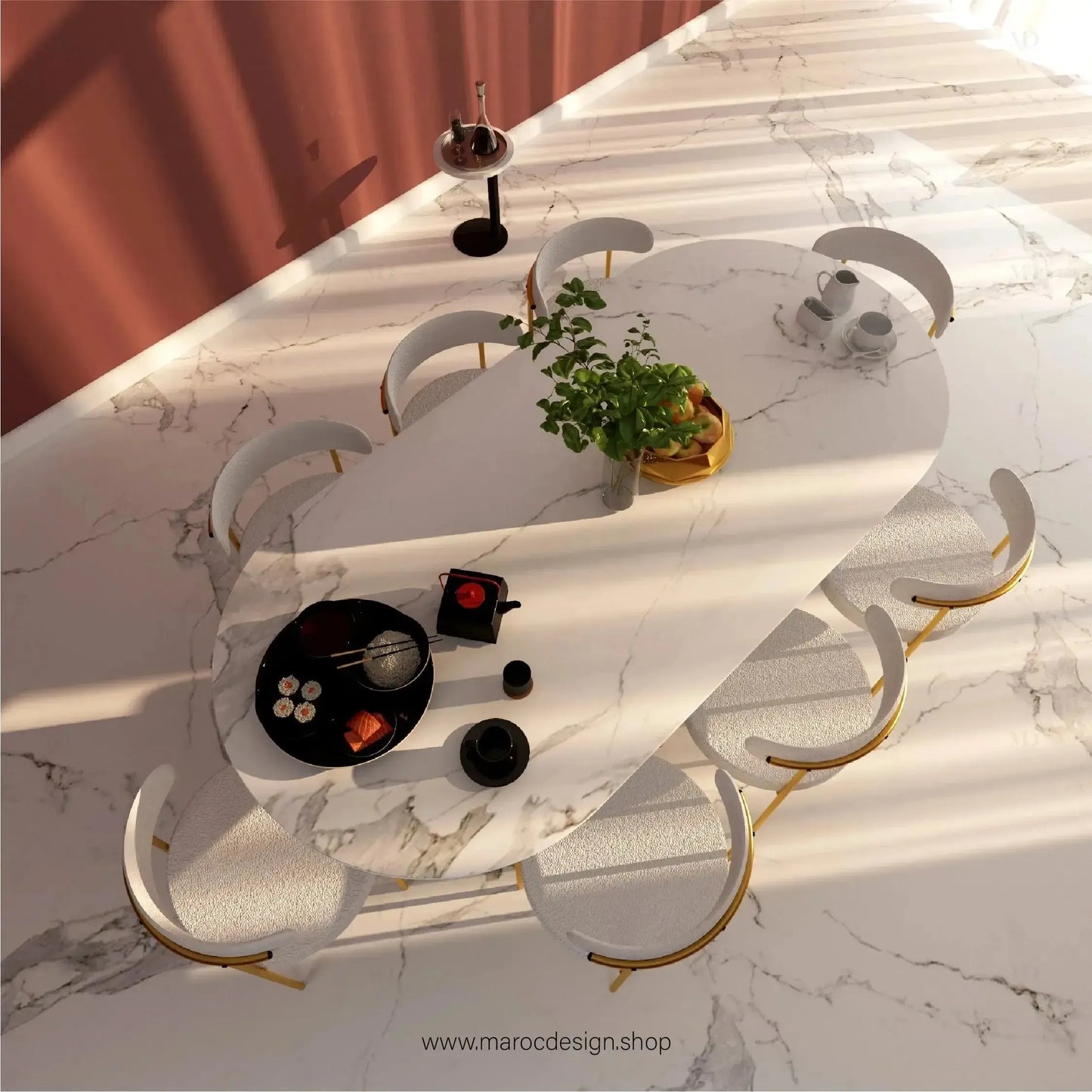 Table à Manger SAPHIR 8 Places / Élégance Moderne / Collection PRESTIGIA-Table à Manger-Maroc Design-Maroc Design