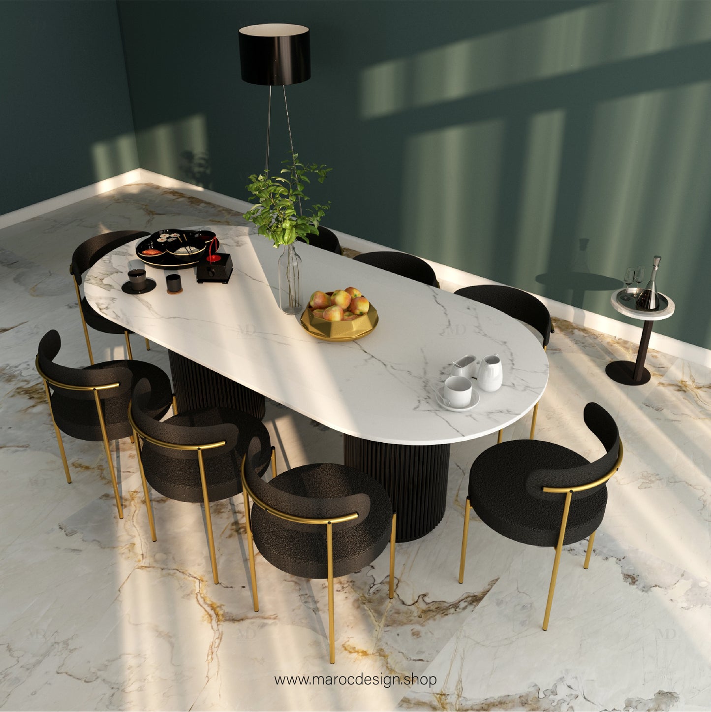 Table à Manger NEVADA 8 Places / Élégance Moderne / Collection PRESTIGIA