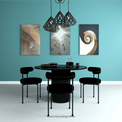 DARK / Table à Manger + 4 Chaises /  Élégance Minimaliste par Maroc Design Maroc Design
