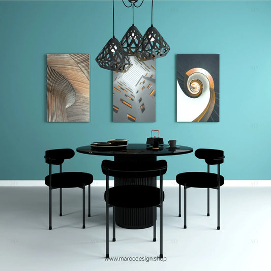 DARK / Table à Manger + 4 Chaises /  Élégance Minimaliste par Maroc Design Maroc Design