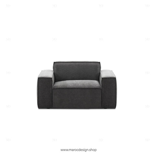 W Canapé avec 2 Accoudoir BOXTER - Élégance Moderne et Modulabilité-canapé, fauteil, Meridienne,-Maroc Design-Noir-Maroc Design