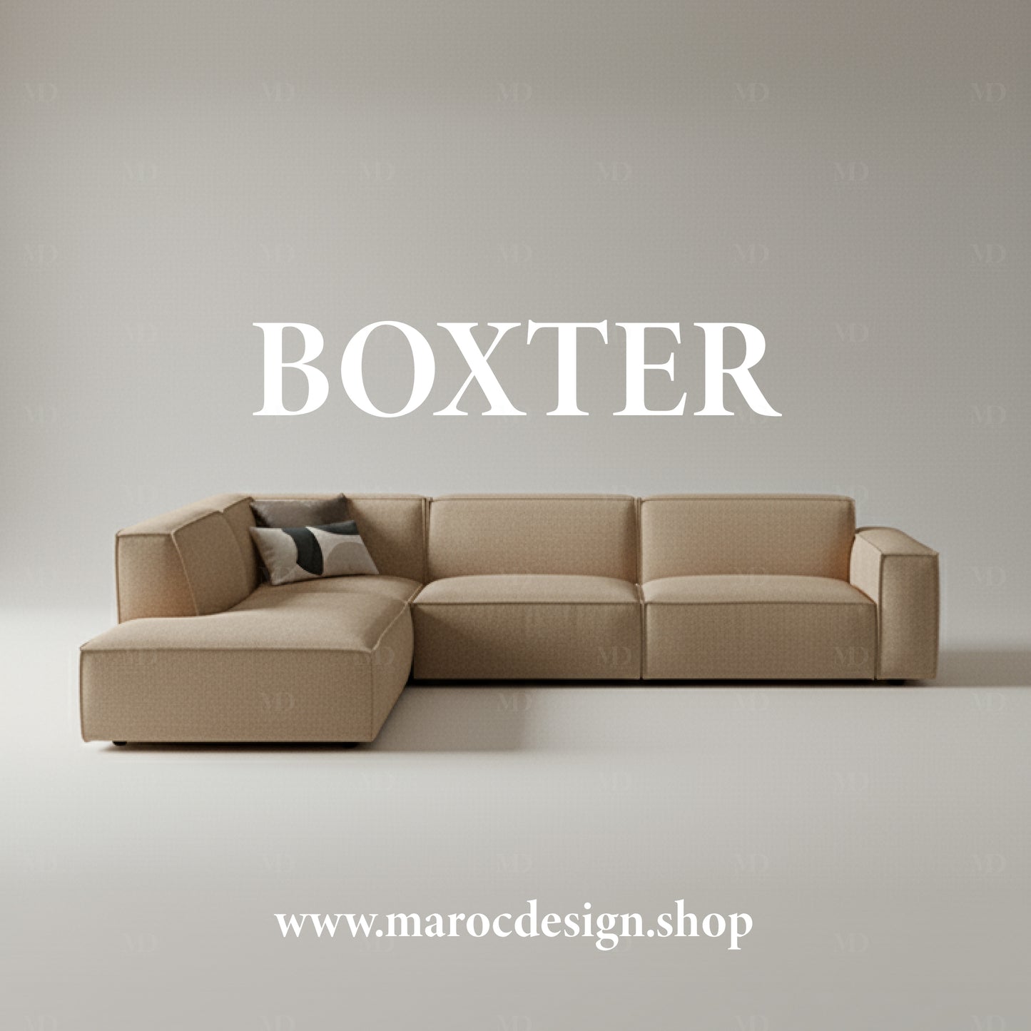 Canapé modulable BOXTER beige Claire – salon moderne et élégant, Maroc Design