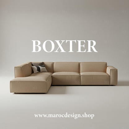 Canapé modulable BOXTER beige Claire – salon moderne et élégant, Maroc Design