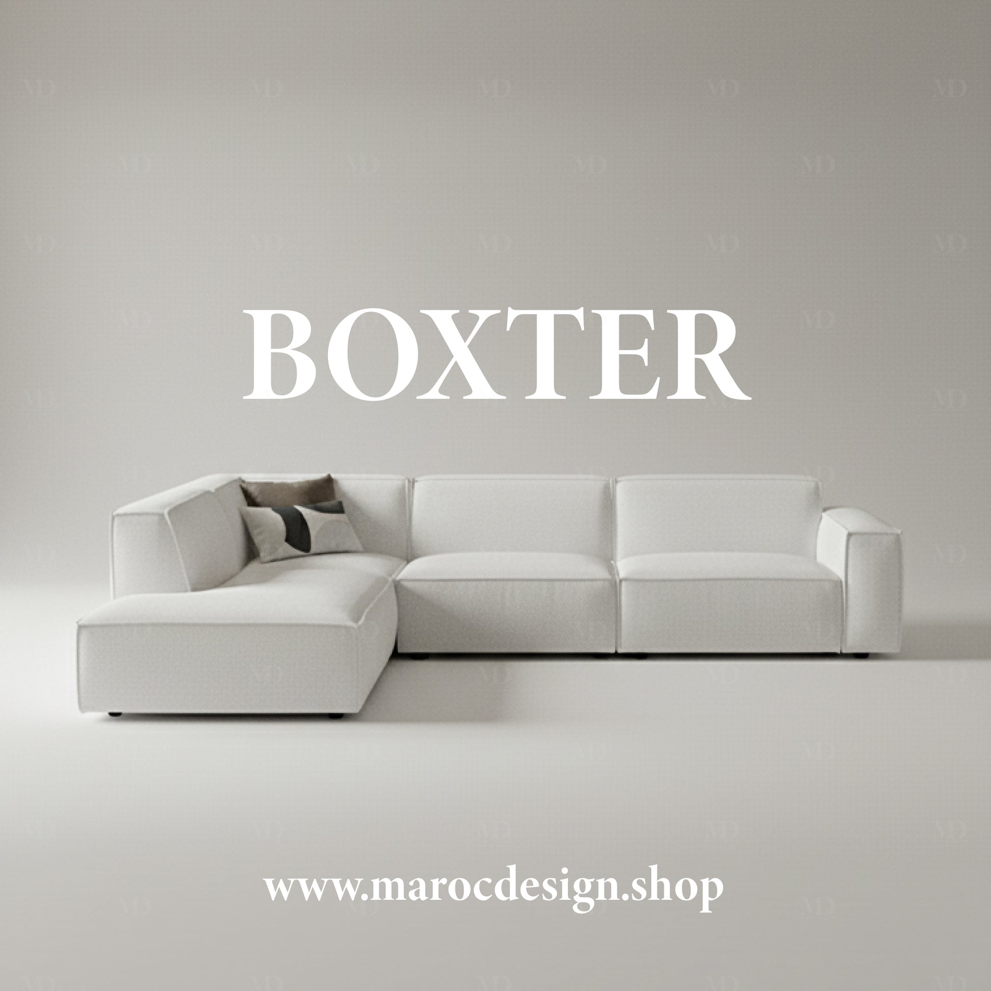 Canapé modulable BOXTER blanc – salon moderne et élégant, Maroc Design