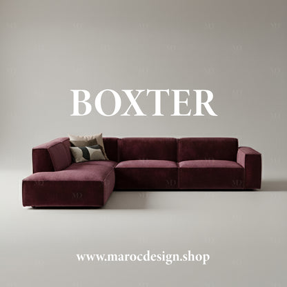 Canapé modulable BOXTER bordeaux – style contemporain et chaleureux, Maroc Design