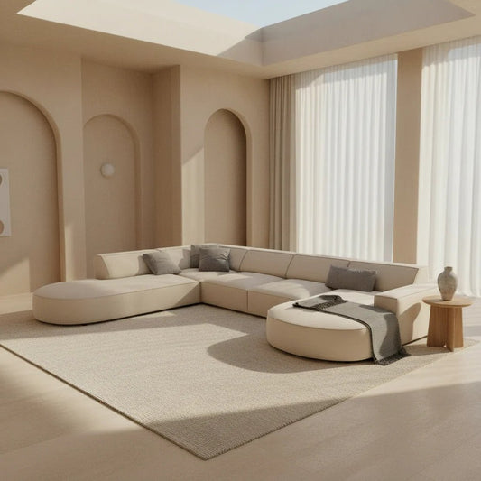Canapé JODIE 7 places modulaire beige clair — Maroc Design