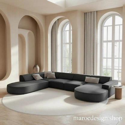 Canapé JODIE 7 places modulaire gris — Maroc Design