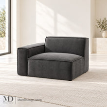 Canapé Module BOXTER Accoudoir Gauche — Modulable, Velours & Bouclette, 4 Coloris | Maroc Design