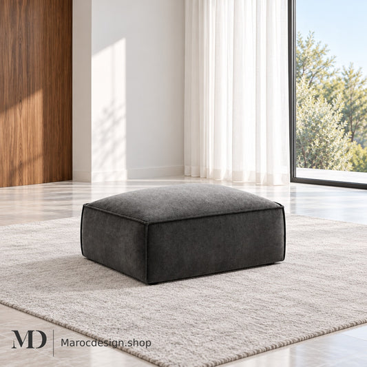 Pouf Canapé BOXTER — Modulable, Velours & Bouclette, 4 Coloris | Maroc Design — mise en scène lumineuse, Maroc Design