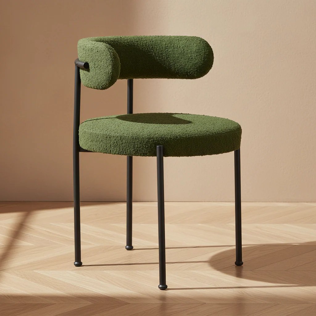 Chaise ALDO en tissu bouclé — Maroc Design