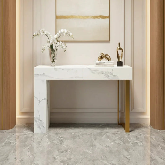 Console coiffeuse GRANADA blanc 2 tiroirs — Maroc Design