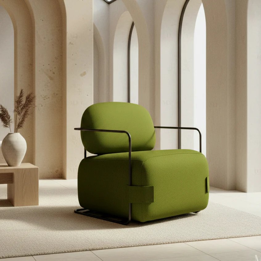 Fauteuil KANO velours ou bouclette — Maroc Design