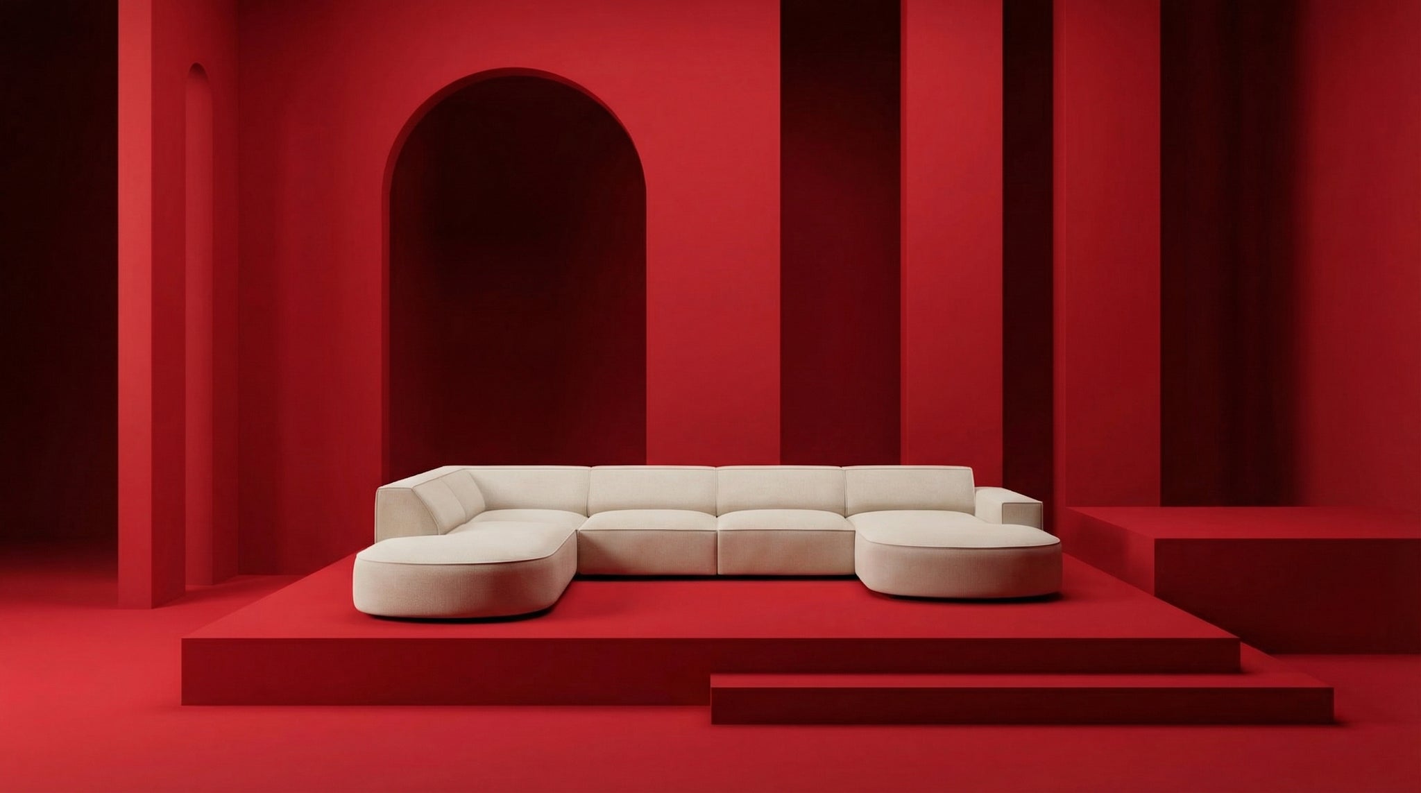 Canapé Jodie 7 Places dans une ambiance minimaliste luxe et raffinement  by Maroc Design
