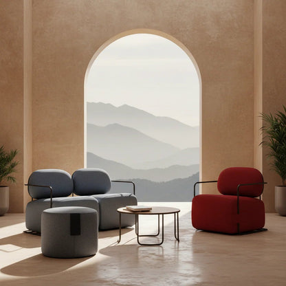 Ensemble salon KANO canapé fauteuil pouf table basse — Maroc Design