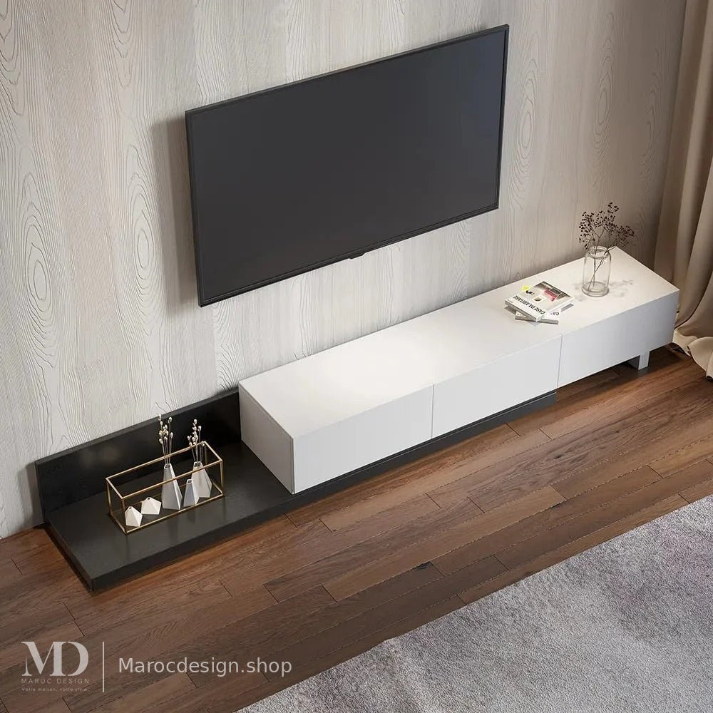 Meuble TV KAYLA blanc design moderne – Maroc Design Casablanca