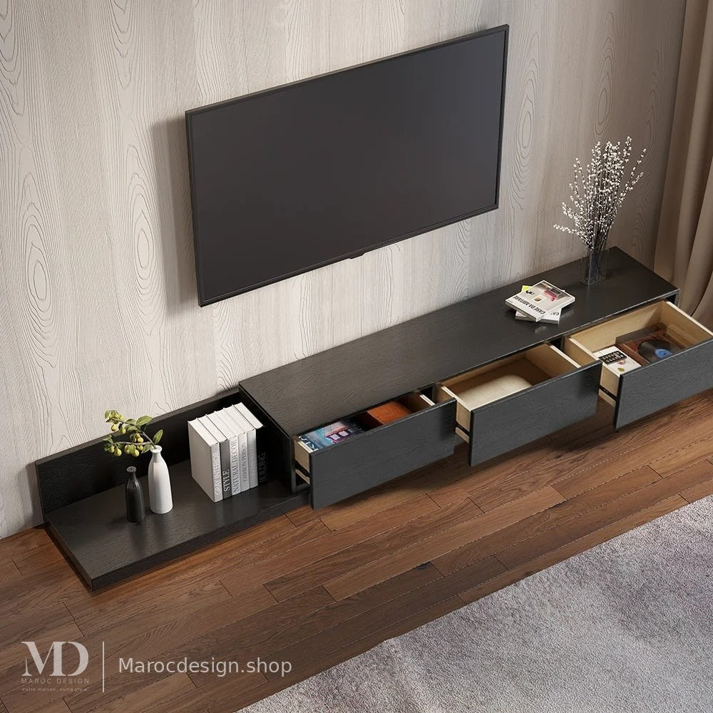 Meuble TV KAYLA blanc module gigogne extensible – Maroc Design