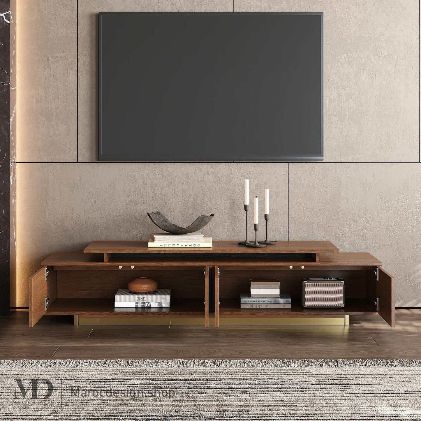 Meuble TV LINEA chêne, grand format salon – Maroc Design