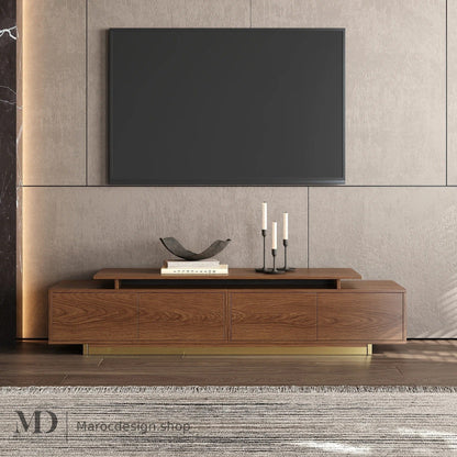 Meuble TV LINEA chêne, rangements et tiroirs – Maroc Design