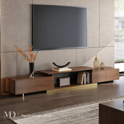 Meuble TV LINEA chêne, ambiance haut de gamme – Maroc Design