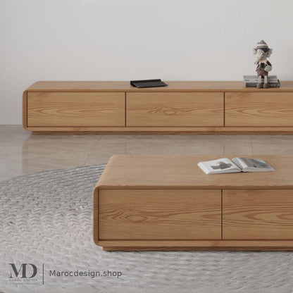 Ensemble NORDI chêne, rangement salon – Maroc Design