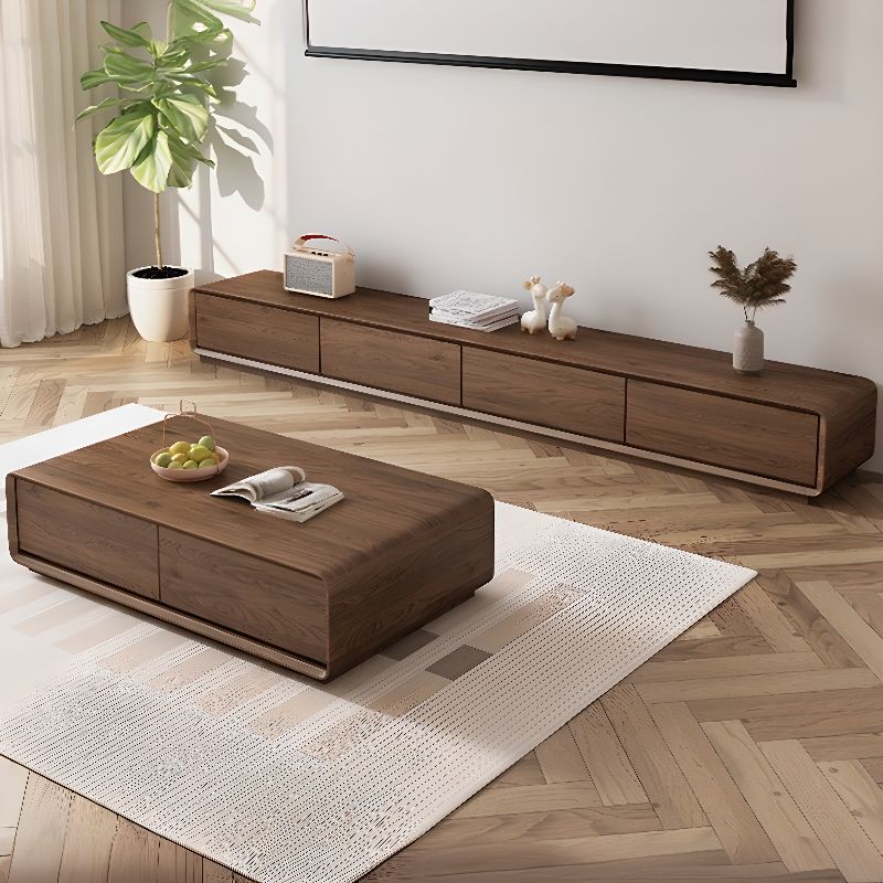 Ensemble NORDI noyer, meuble TV assorti à la table basse – Maroc Design
