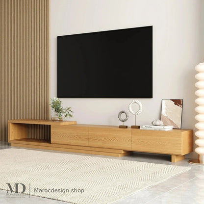 Meuble TV NOVA chêne, ambiance salon moderne – Maroc Design