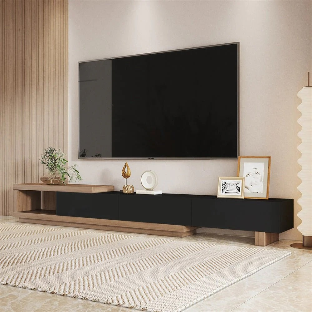 Meuble TV NOVA noir, lignes épurées – Maroc Design