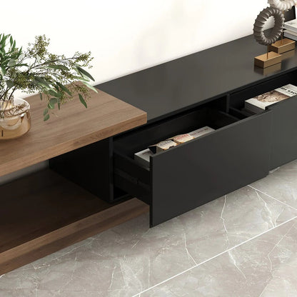 Meuble TV NOVA noir, vue d'ensemble salon – Maroc Design