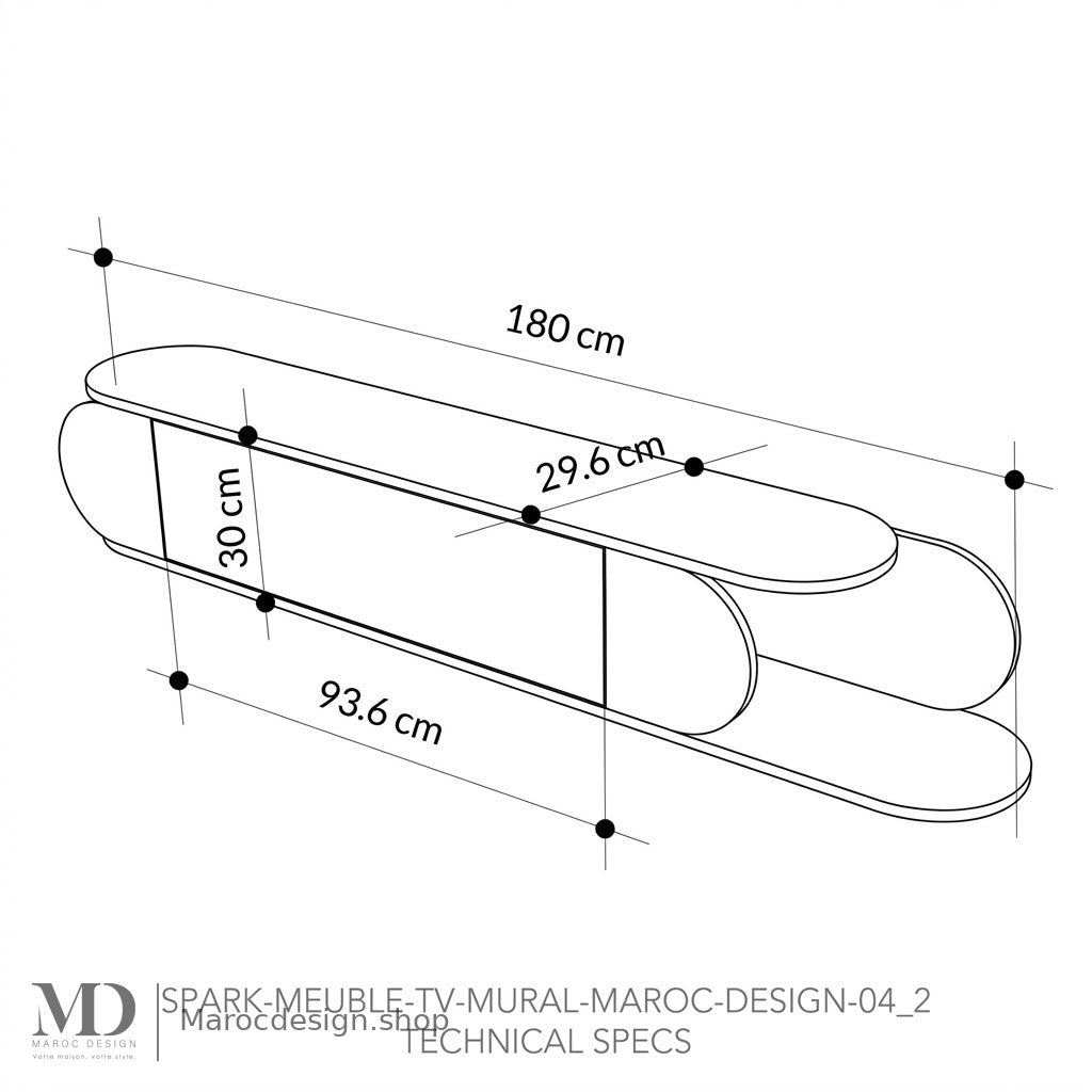Meuble TV SPARK mural suspendu design gain de place – Maroc Design