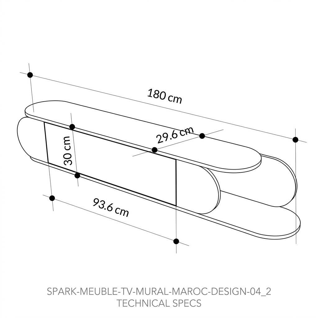 Meuble TV SPARK mural suspendu design gain de place – Maroc Design