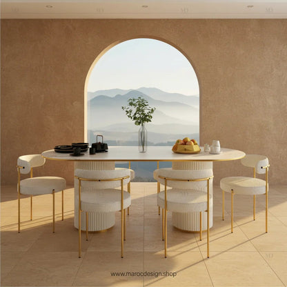 Table à manger ANGELO 6 places collection PRESTIGIA — Maroc Design