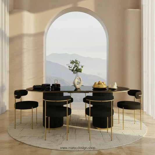 Table à manger DIABLO 6 places collection PRESTIGIA — Maroc Design