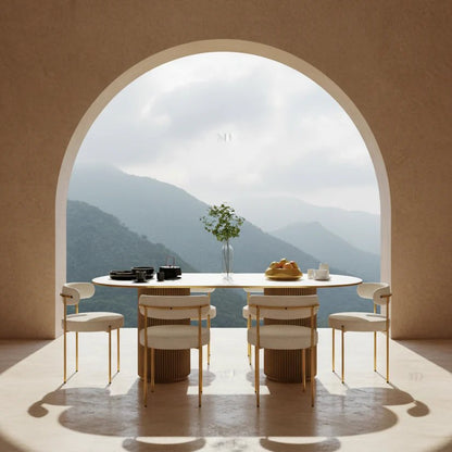 Table à manger ESTEL 6 places collection PRESTIGIA — Maroc Design