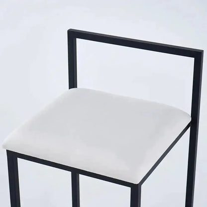 Girona - Tabouret de bar moderne en velours-Tabouret, Comptoir, Bar, Café, Réstaurant, Chaise, Table à Manger,-Maroc Design-Métal Noir-Noir-Maroc Design