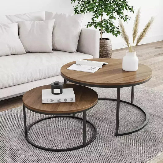 LUXURIA DUO DE TABLES BASSES – Élégance et Praticité pour Votre Espace de Vie-Table Basse Salon Séjour, table de chevet, Tables de coin, table gigogne-Maroc Design-Chene-Maroc Design